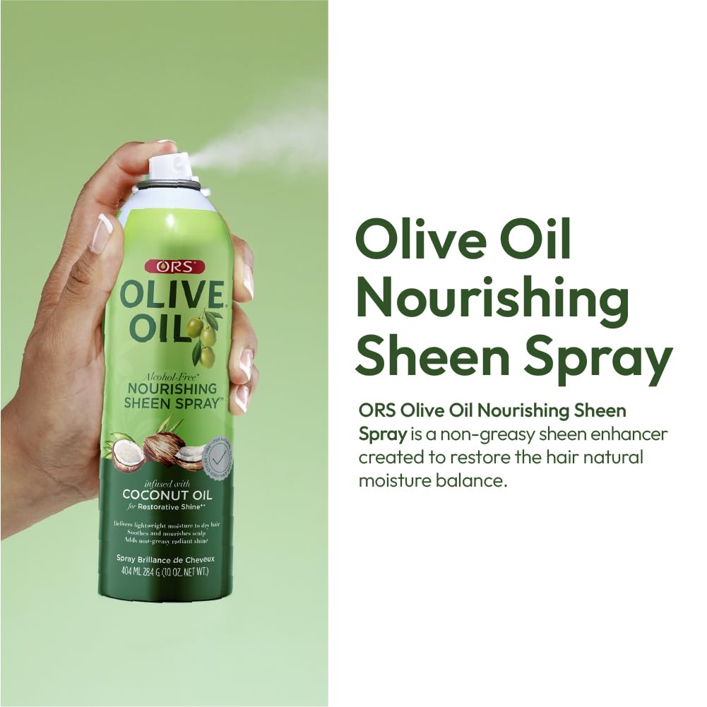 ORS spray in braids adds healthy sheen and moisture.