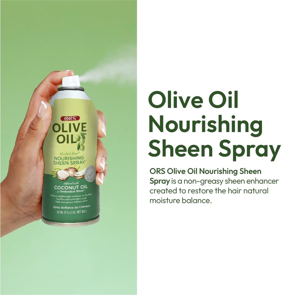 ORS Olive Oil Nourishing Sheen Spray on braids adds healthy sheen