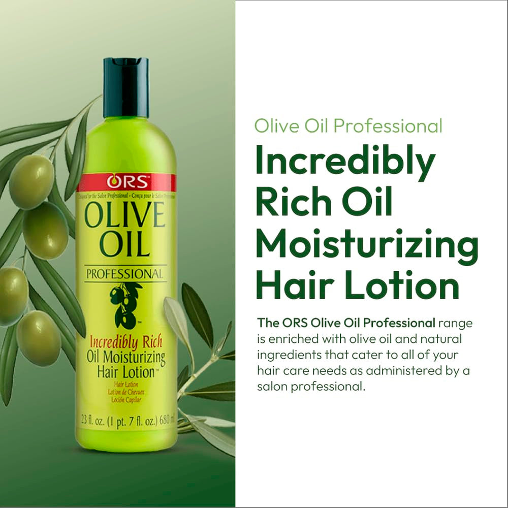 ORS Olive Oil Professional Rich Oil Moisturizing Hair Lotion balances moisture in hair