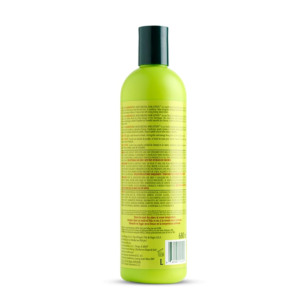 ORS Olive Oil Professional Rich Oil Moisturizing Hair Lotion texture swatch reveals creamy richness