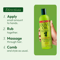 ORS Olive Oil Professional Rich Oil packaging on display hints at salon-quality results