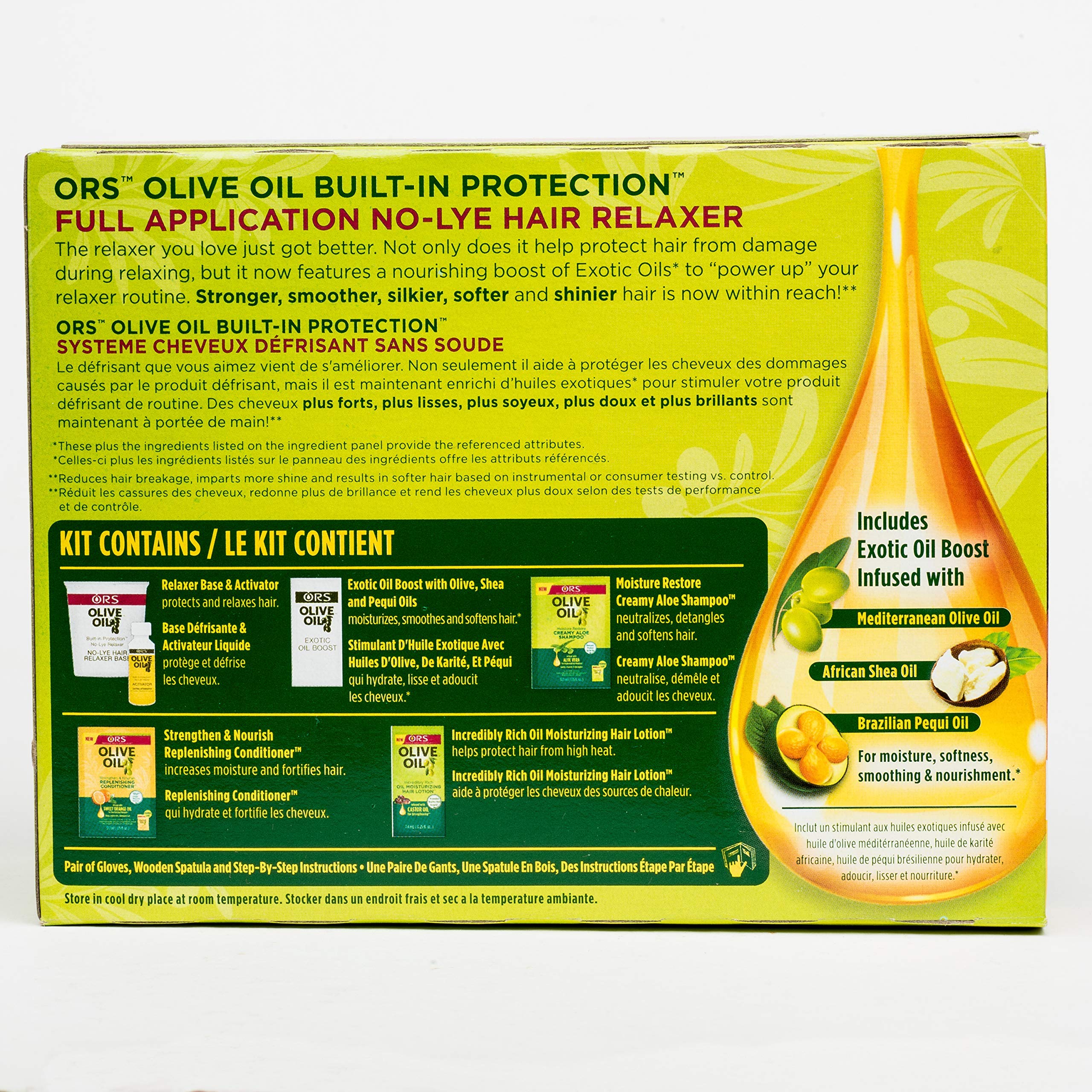 ORS Olive Oil relaxer cream texture demonstrated for creamy application