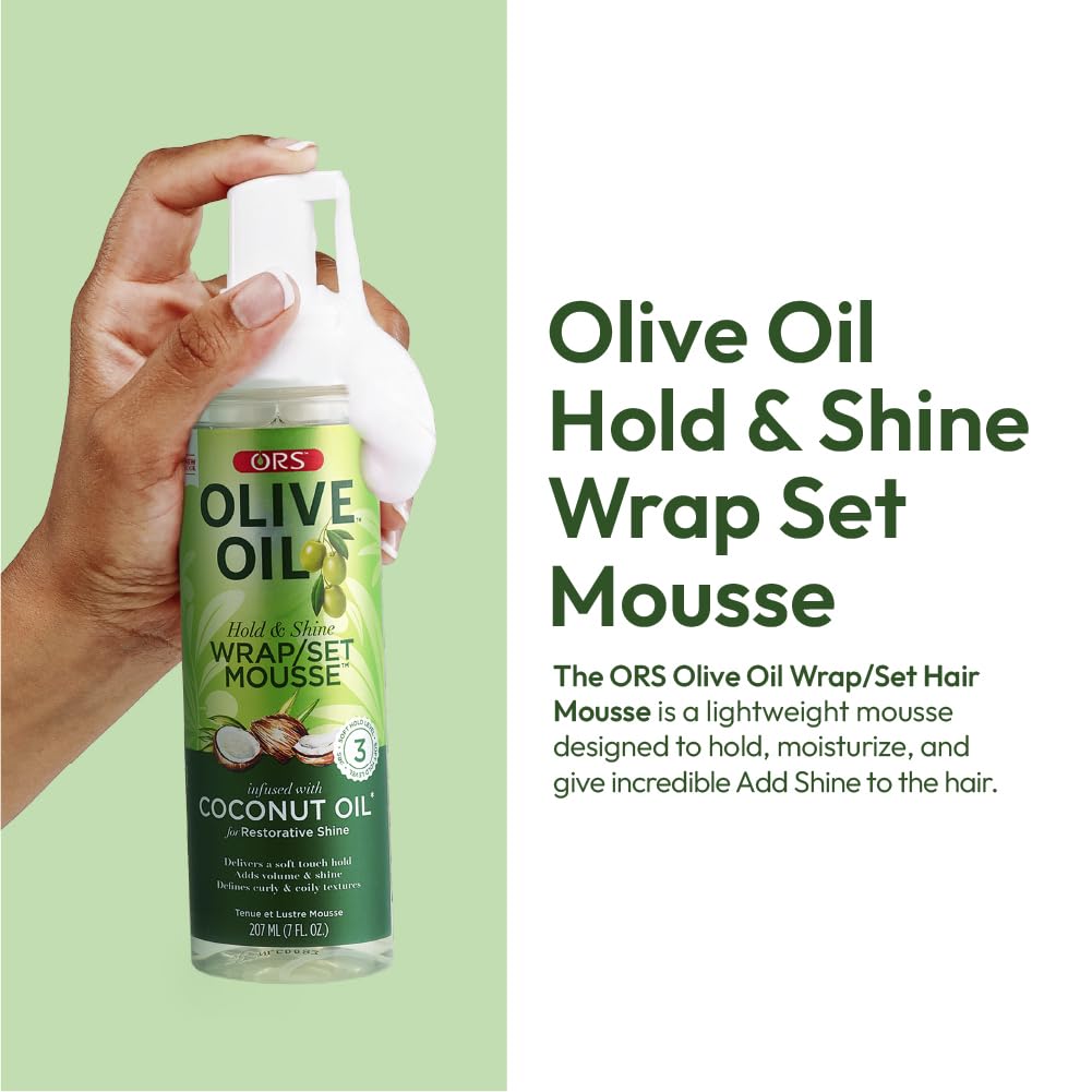 ORS Shine finish on styled strands after using coconut oil infusion
