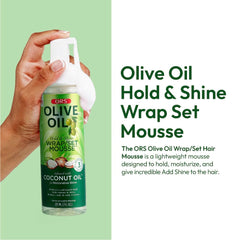 ORS Shine finish on styled strands after using coconut oil infusion