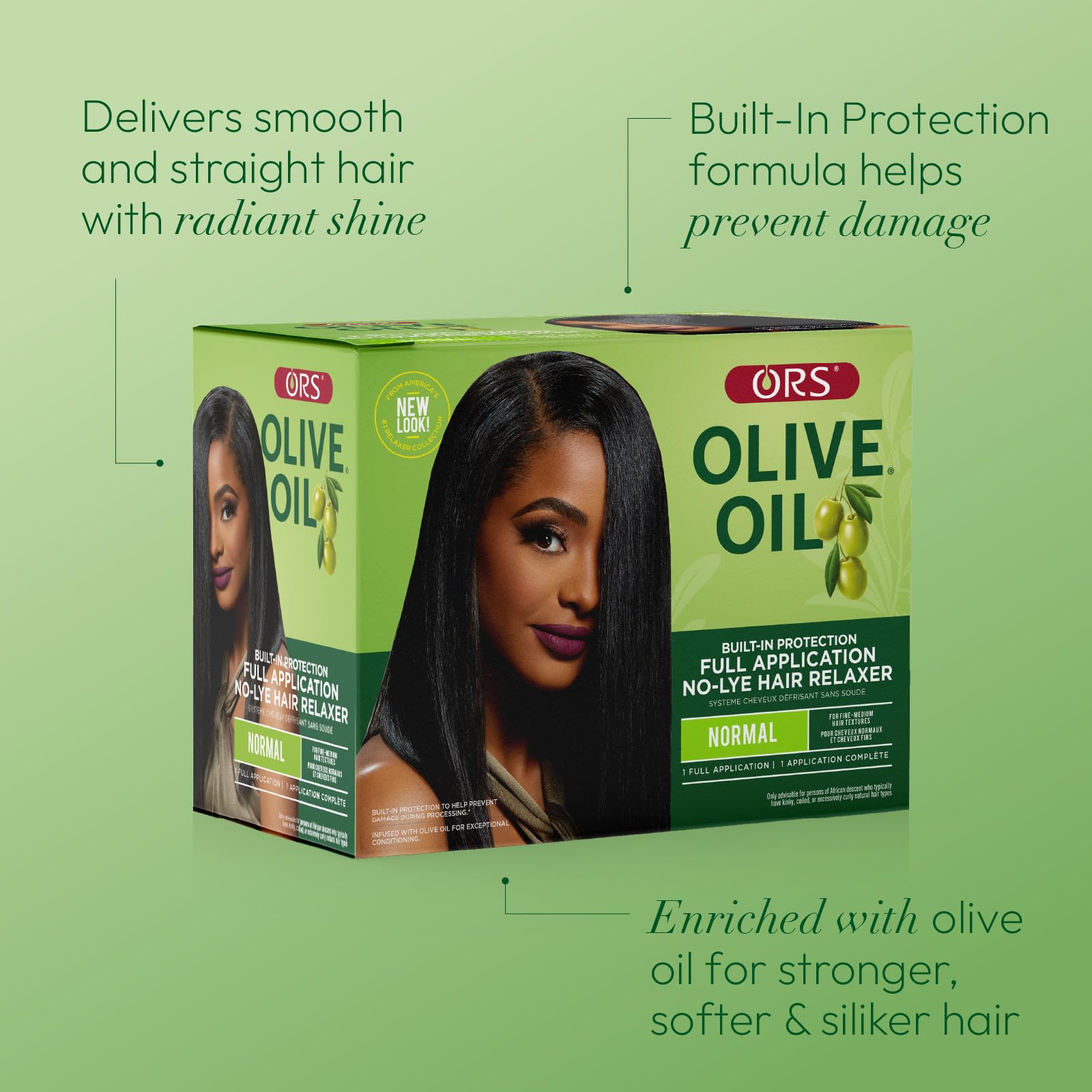 ORS Relaxer finished look showing softer, shinier hair ready for styling