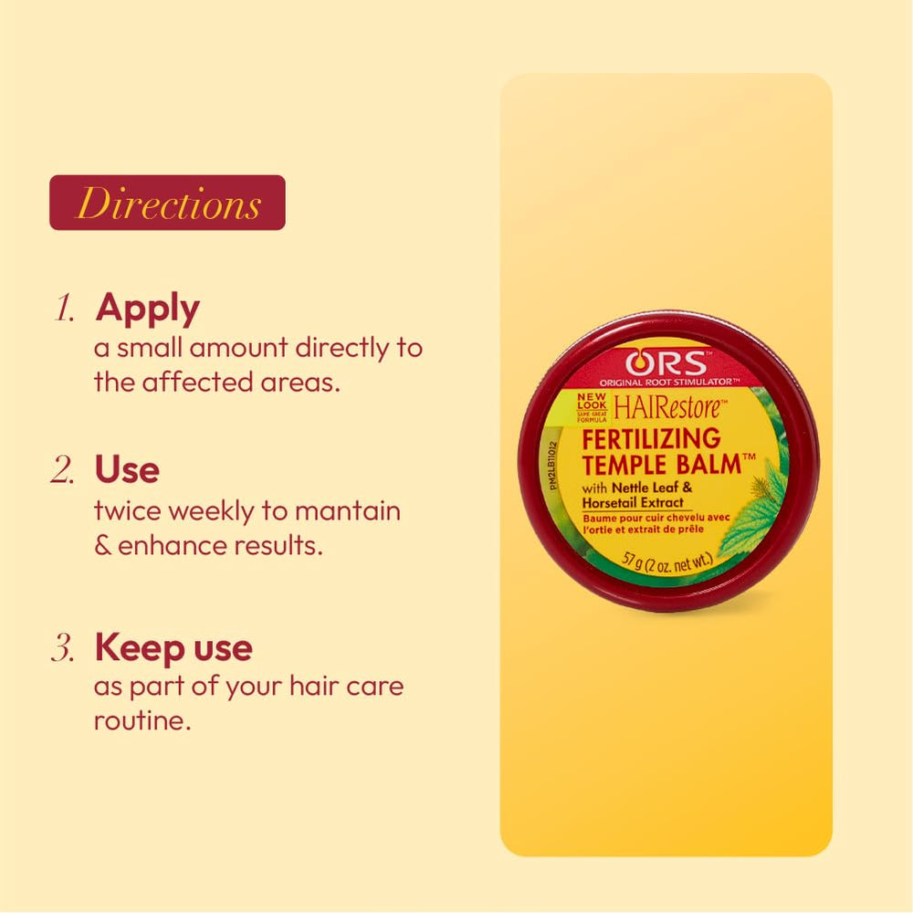 ORS Fertilizing Temple Balm 2oz jar emphasizing compact, travel-friendly size