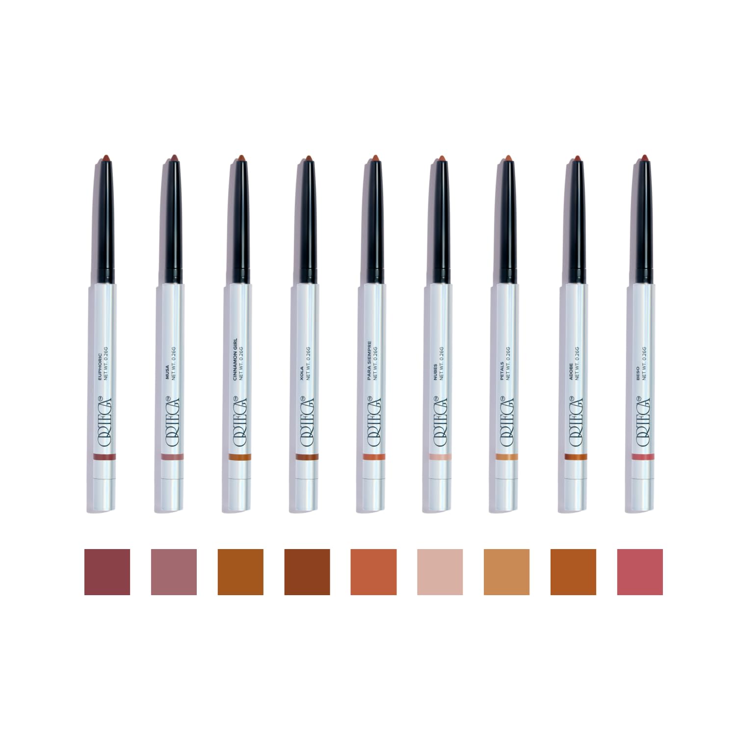 Ortega Lip Liner shapes and fills for fuller-looking lips.