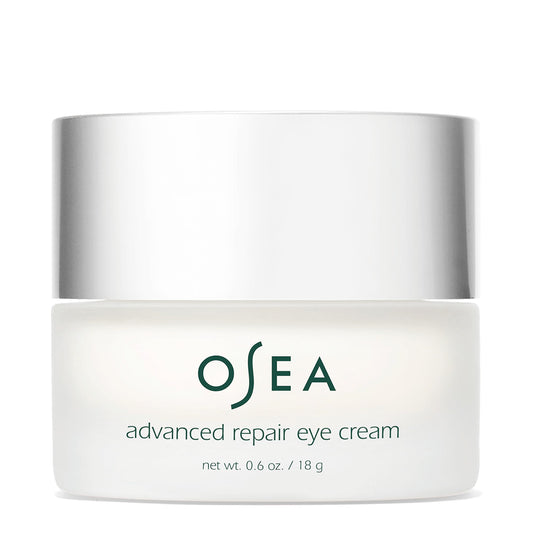 OSEA Advanced Repair Eye Cream jar closeup showing luxurious texture for hydrating the eye area.