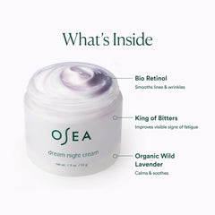 Lavender scent of OSEA Dream Night Cream suggests calming nightly ritual