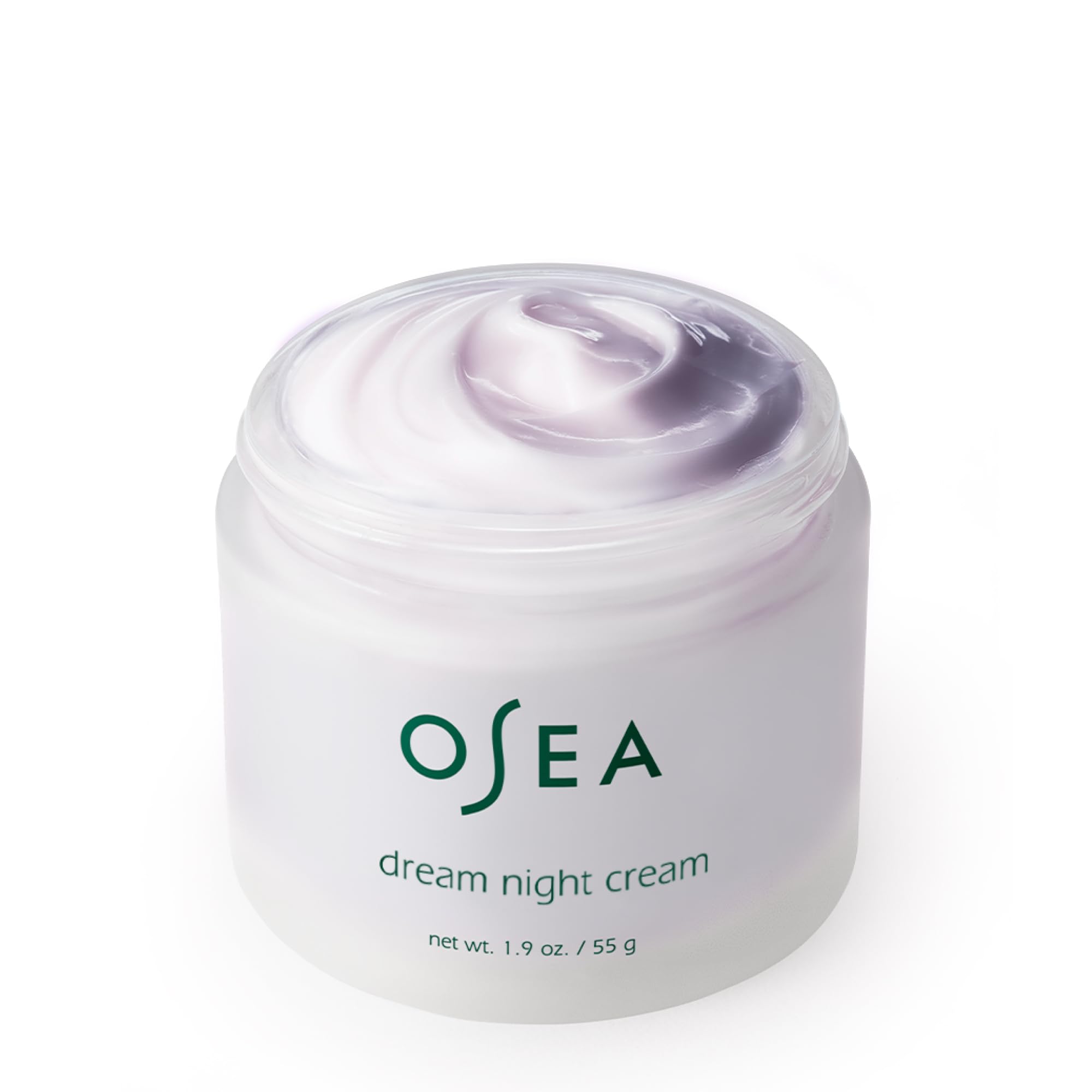 Packaging of OSEA Dream Night Cream underscores clean beauty and sustainability