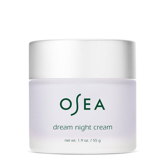 OSEA Dream Night Cream tube close-up highlighting rich overnight hydration