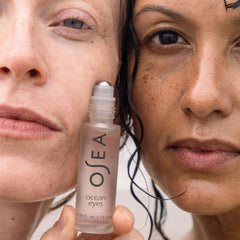 OSEA Ocean Eyes compact bottle in morning routine for revived eyes.
