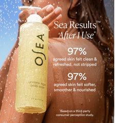 Closeup of rich lather from OSEA Undaria Algae Body Wash