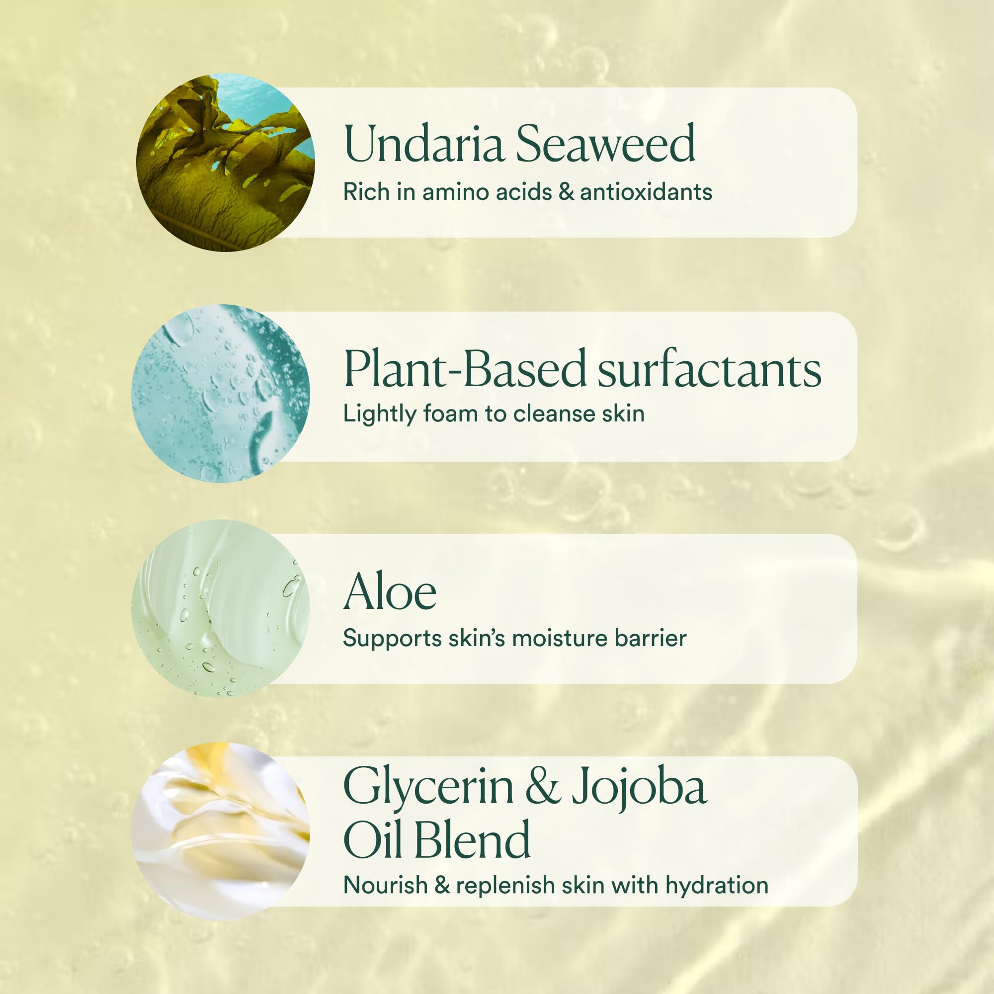 USA-made sustainability badge and clean formula for OSEA body wash