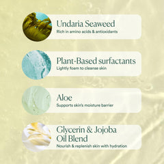 USA-made sustainability badge and clean formula for OSEA body wash
