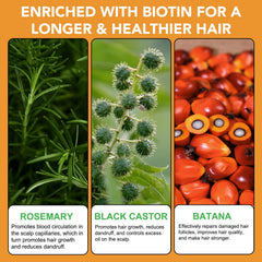 O.SECERT Biotin Conditioner bottle front highlights rosemary and castor oil for nourishment.