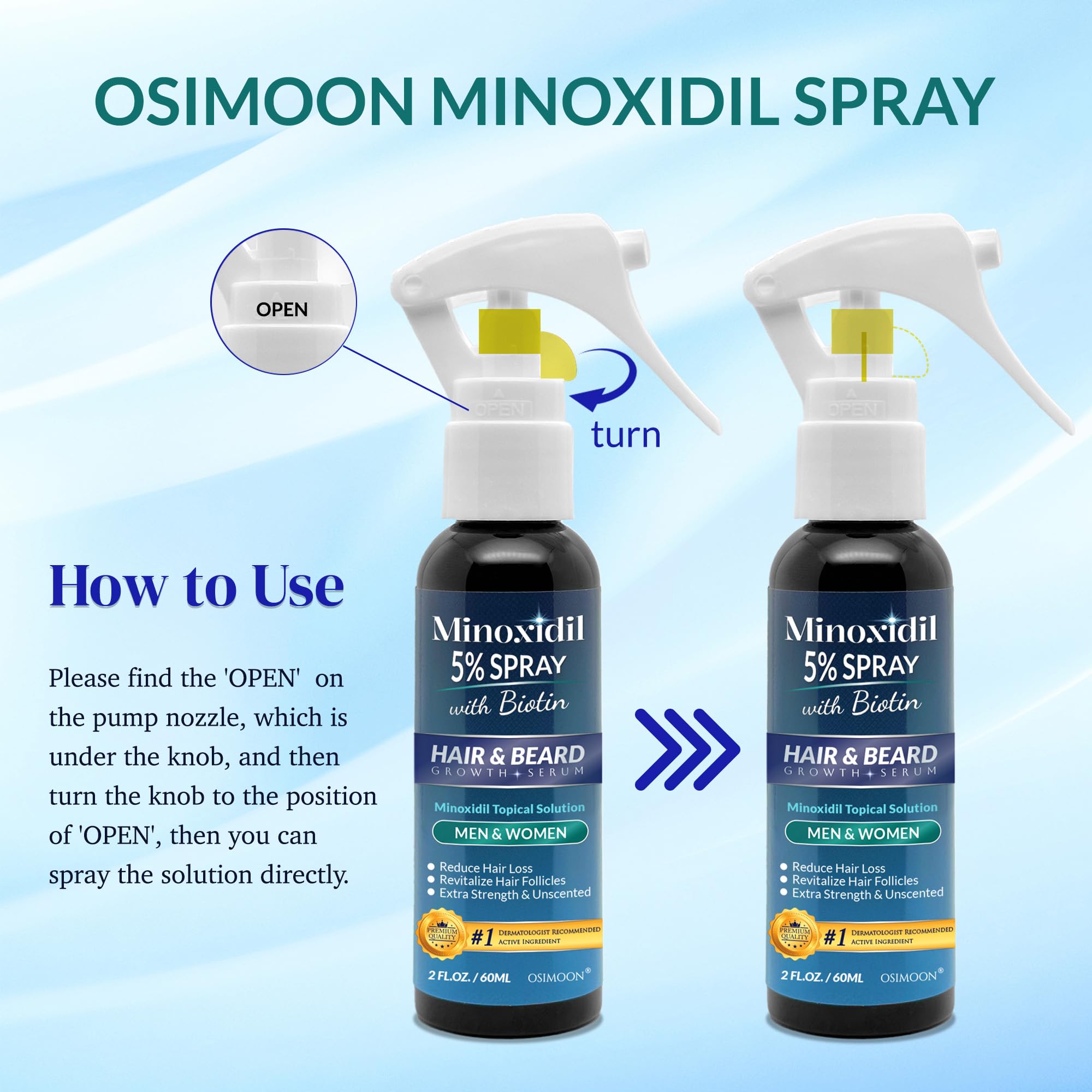OSIMOON Minoxidil 5% hydrolyzed collagen component close-up