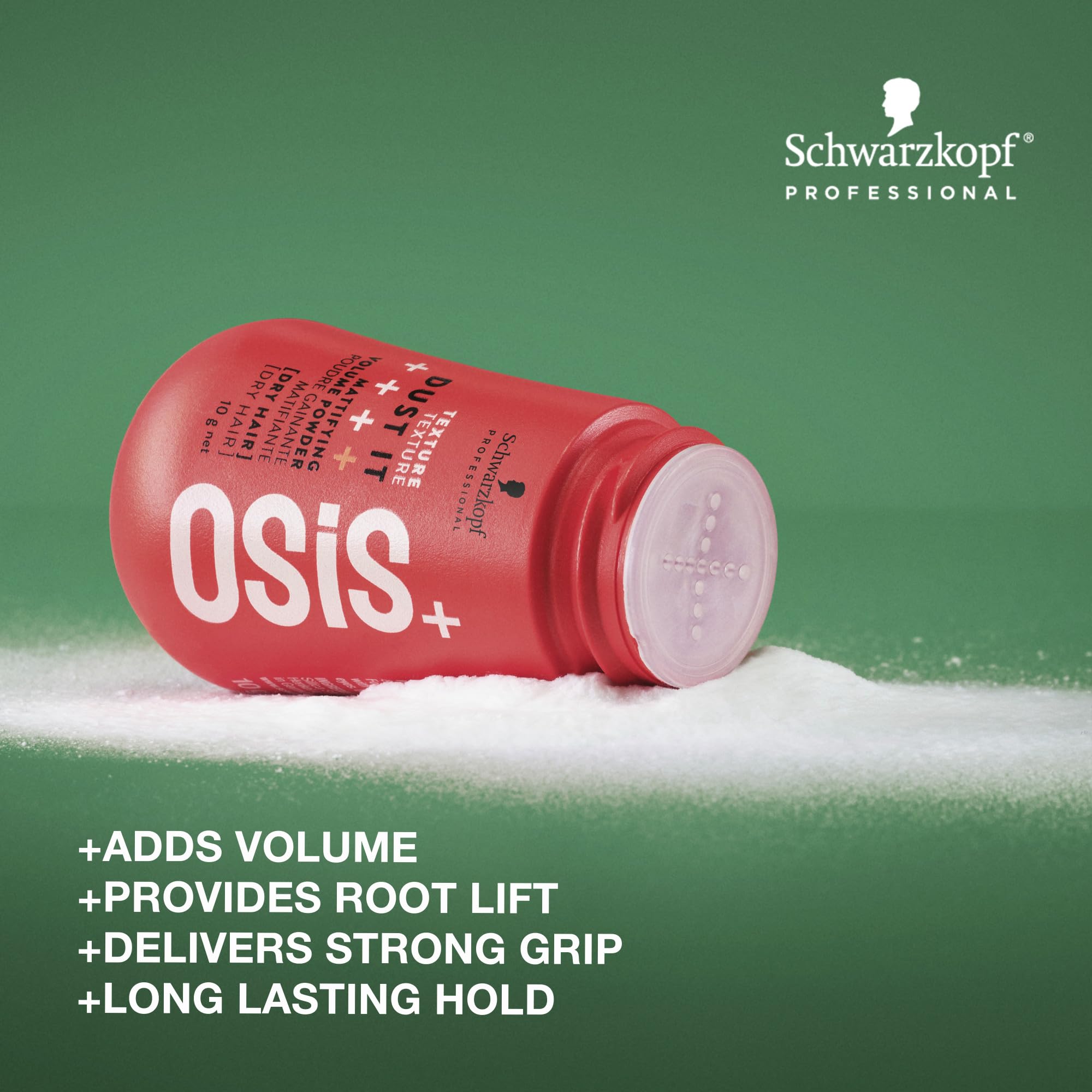 OSiS+ Dust It powder pours at roots to boost lift and texture