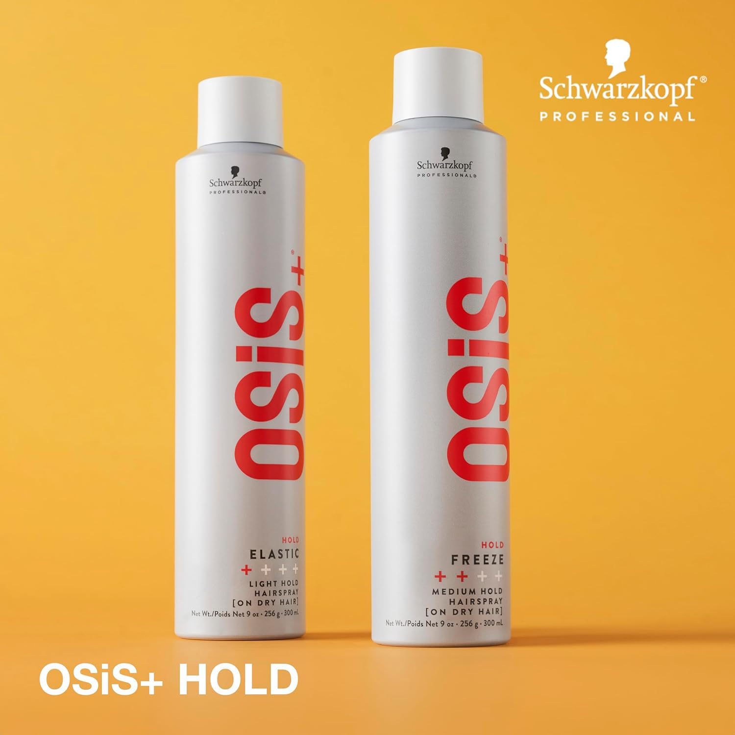 OSiS+ Elastic Light Hold Hairspray bottle with cap and label detail.