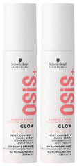 OSiS+ Glow bottle pour shows lightweight anti-frizz action for all hair types.