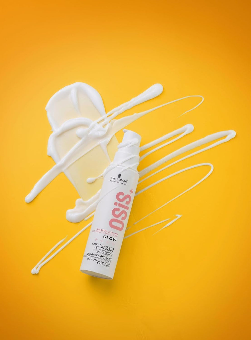 OSiS+ Glow lightweight formula suits damp or dry hair during styling.