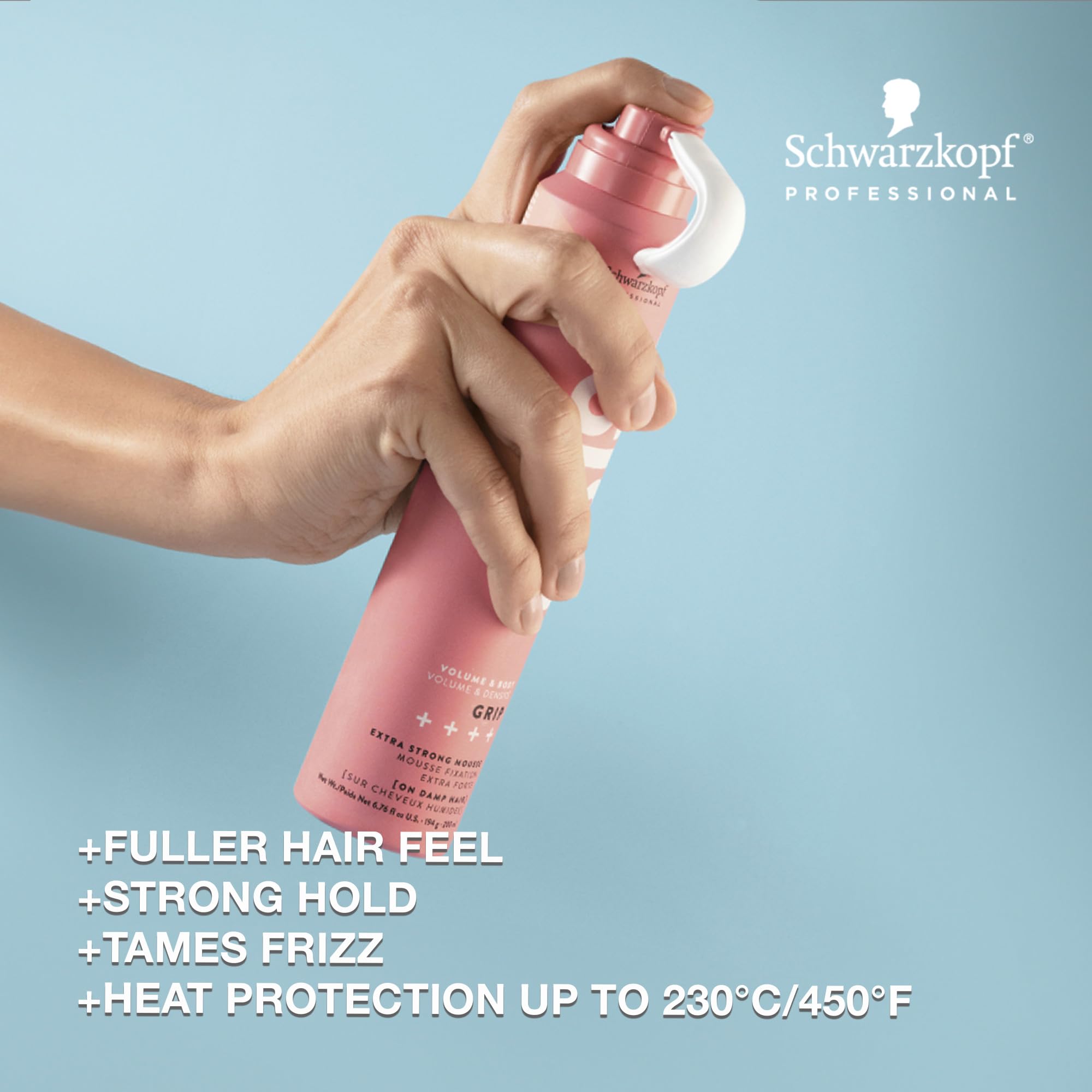 OSiS+ Grip Extreme Hold Mousse nozzle dispensing foam for easy application