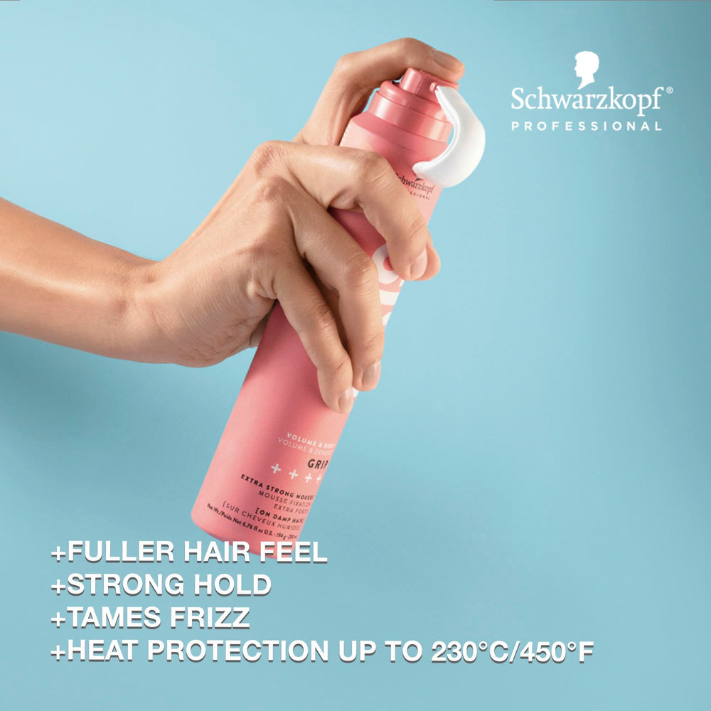 OSiS+ Grip Extreme Hold Mousse nozzle dispensing foam for easy application