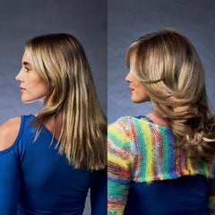 OSiS+ Upload Volume Cream being blow-dried with round brush for volume.