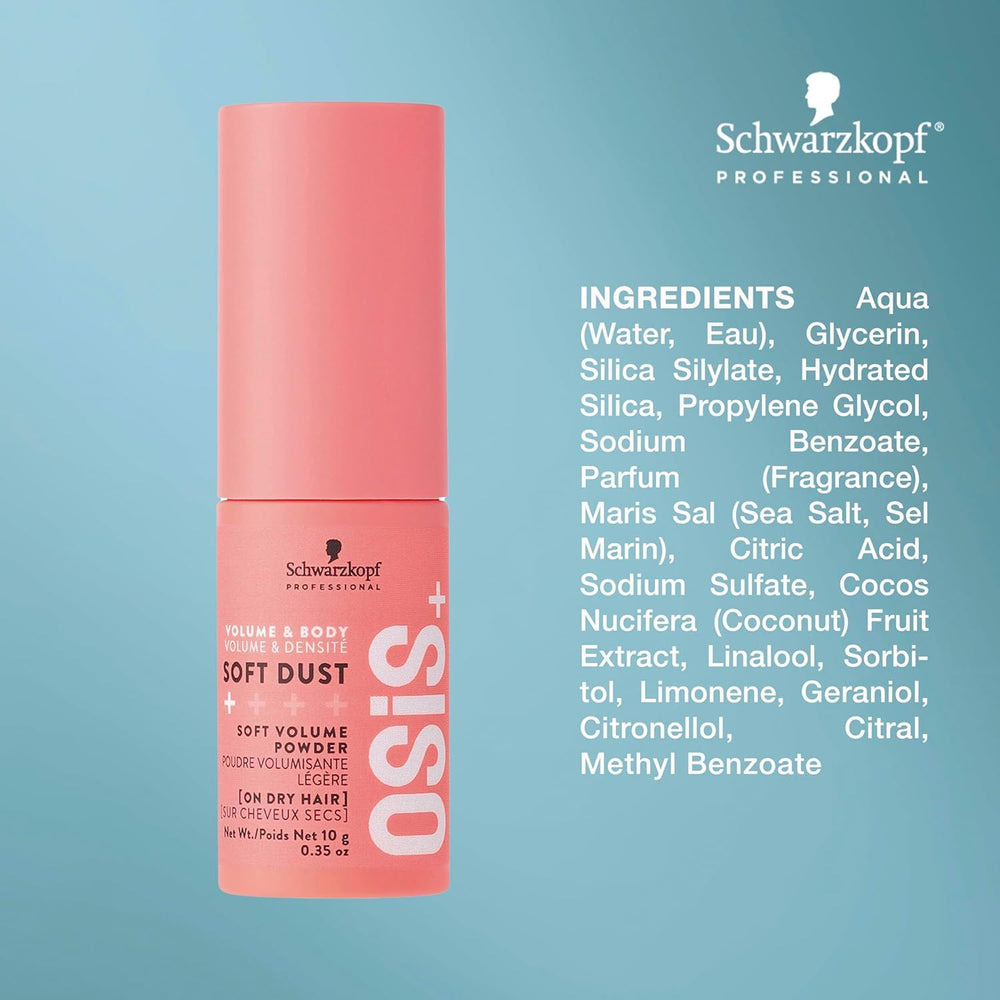 OSiS+ Soft Dust volume boost provides weightless grip for natural movement.