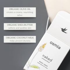 Baby cradle-cap friendly cleansing with Osmia Naked Body Soap.