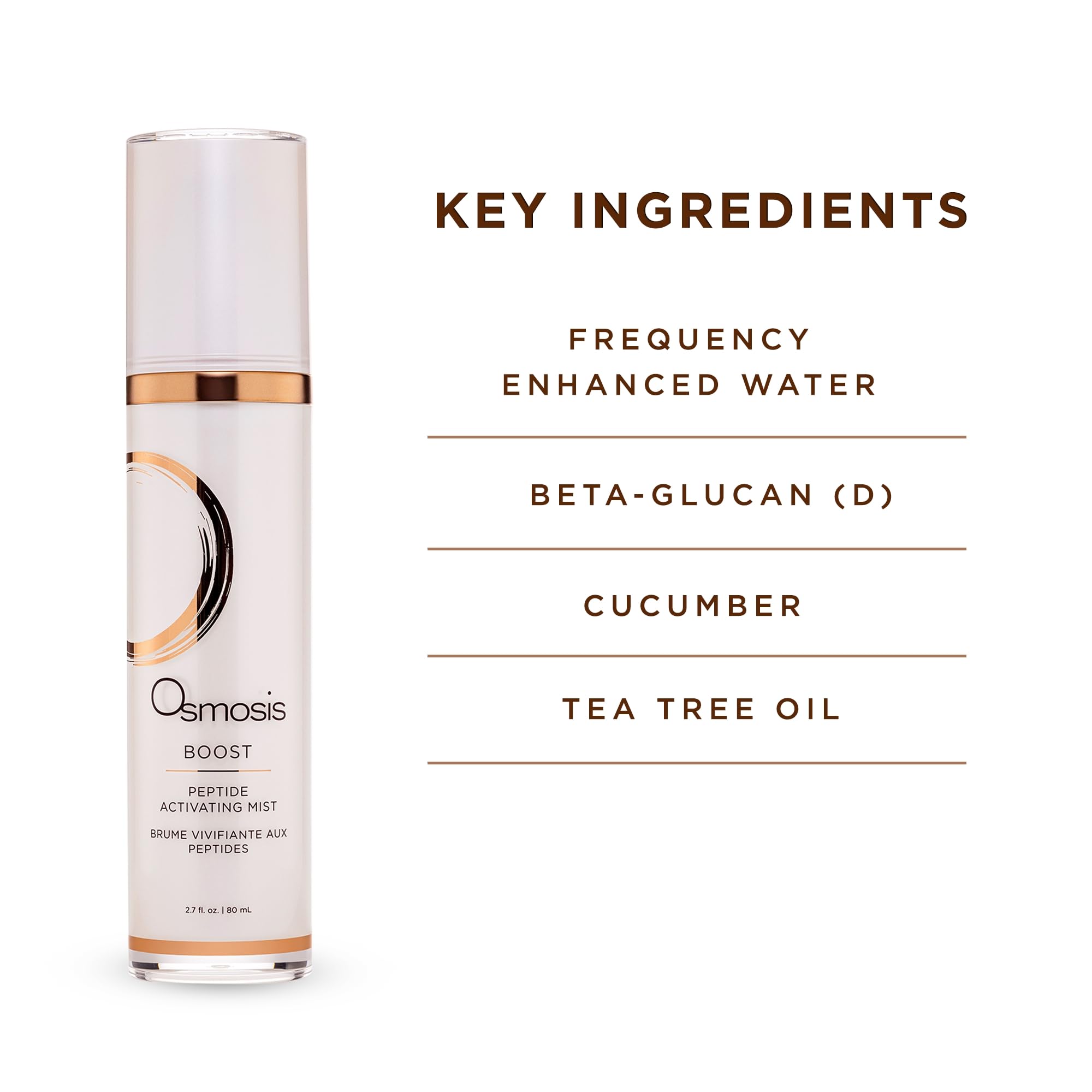 OSMOSIS BOOST mist application on hand shows quick skin hydration on the go