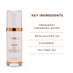 OSMOSIS CALM label highlights soothing botanicals and barrier friendly ingredients