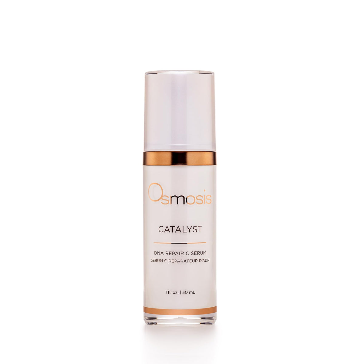 OSMOSIS Catalyst DNA Repair C Serum bottle shows premium packaging and tone improvement.