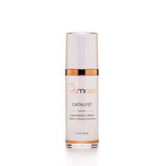 OSMOSIS Catalyst DNA Repair C Serum bottle shows premium packaging and tone improvement.