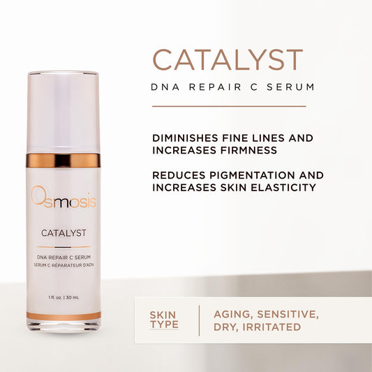 OSMOSIS Catalyst DNA Repair C Serum dropper enables precise application.