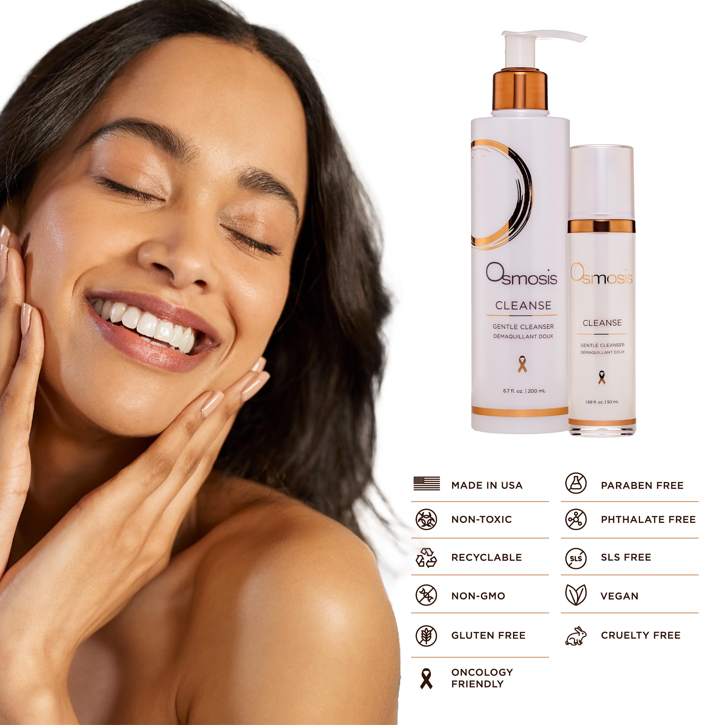 OSMOSIS formula supports lipid balance during cleansing for sensitive skin.