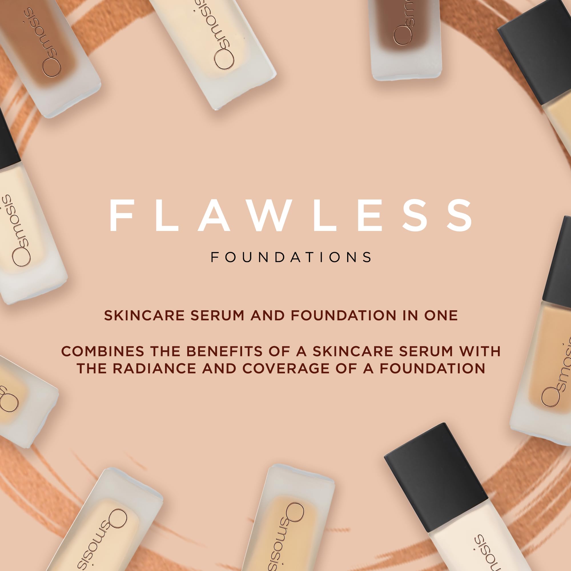 Close-up of Osmosis Flawless Foundation texture showing creamy, blendable formula.