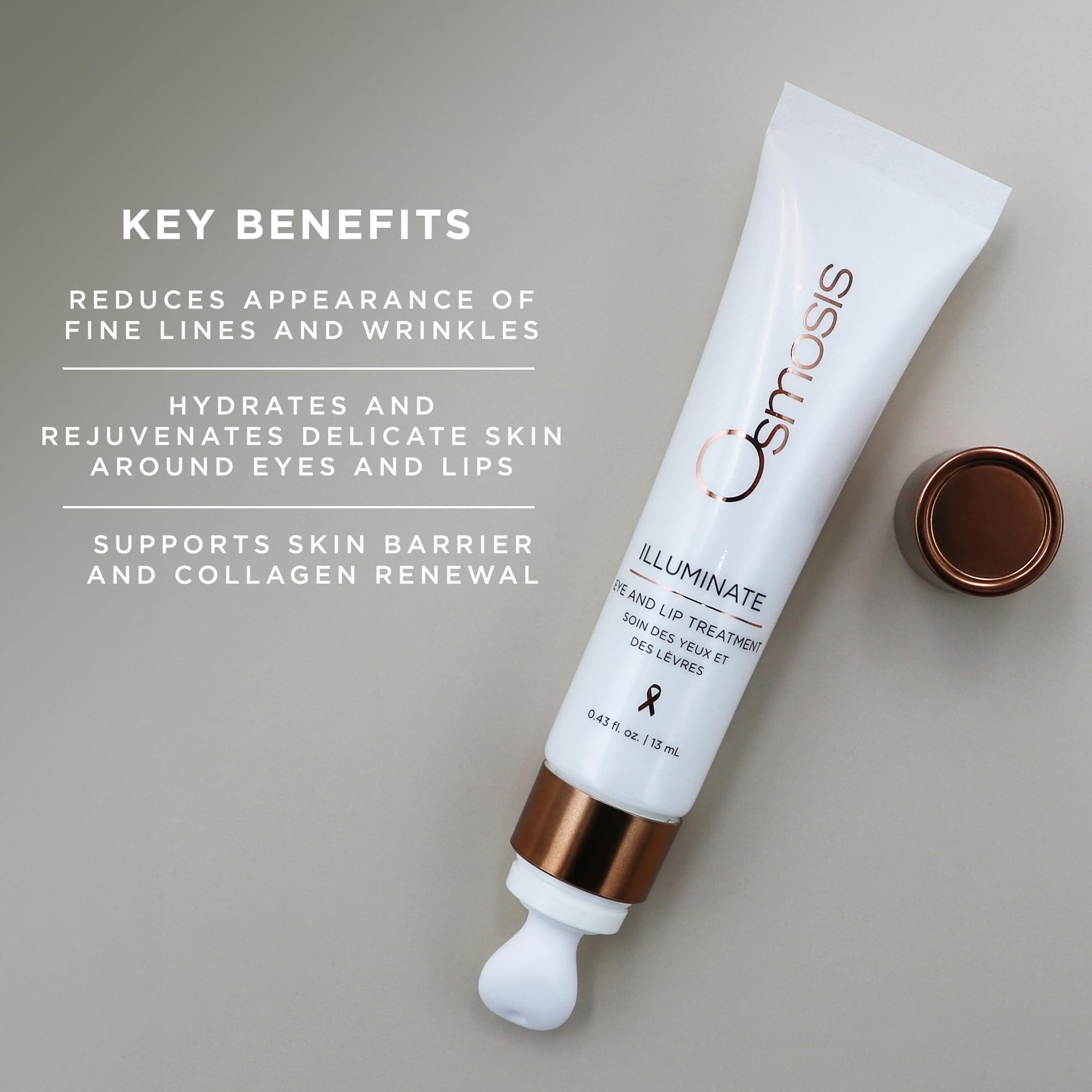 OSMOSIS Illuminate cream swirl on skin for quick absorption