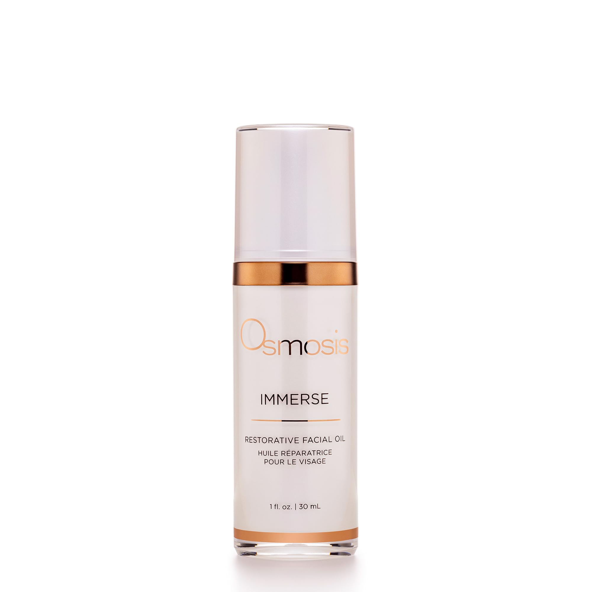 OSMOSIS Immerse bottle pour shows a silky hydrating oil for daily nourishment.