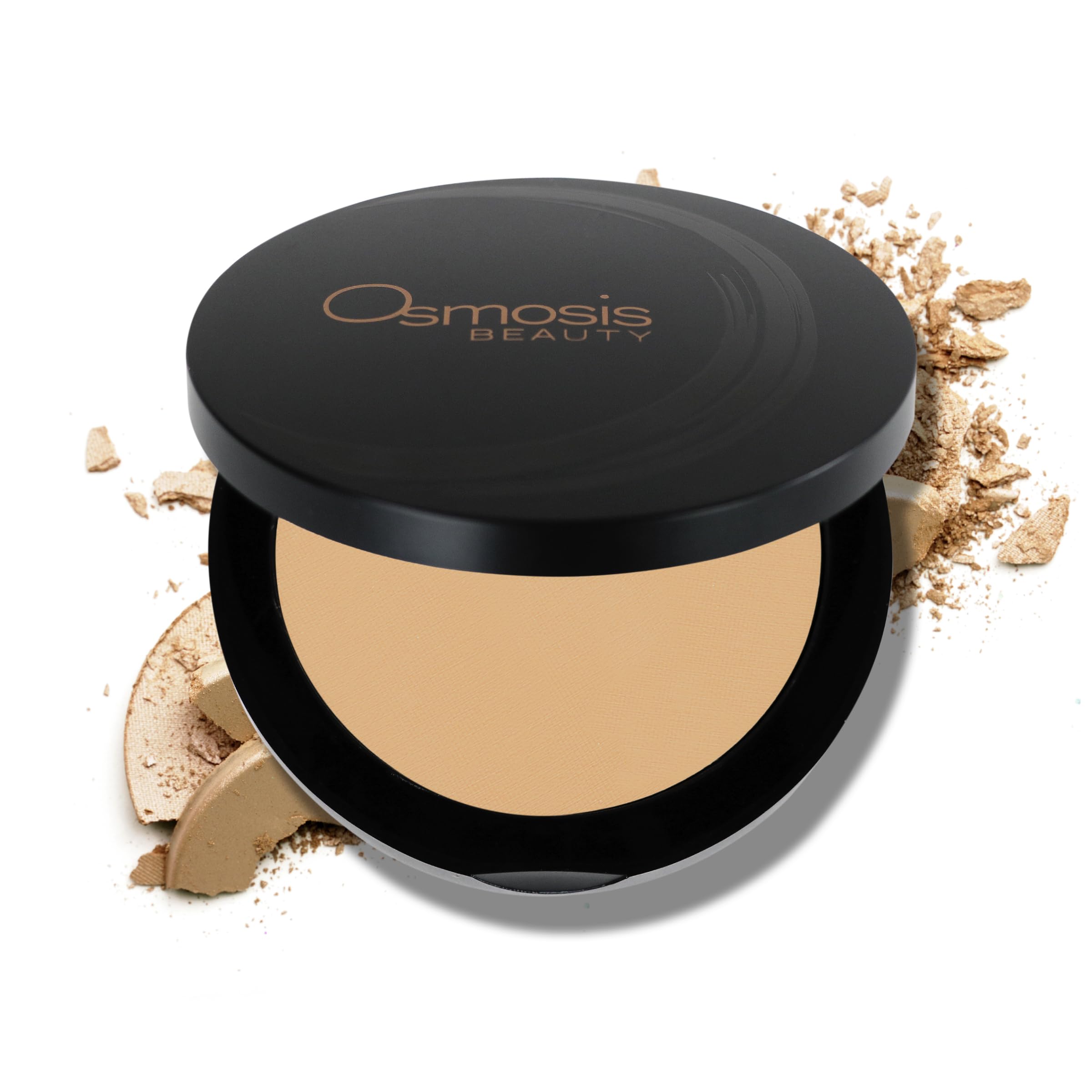 Osmosis Mineral Pressed Base Golden Medium compact for seamless buildable coverage with a semi-matte finish.