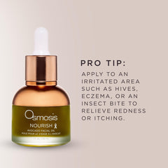 OSMOSIS Nourish Avocado Oil bottle featured in a morning skincare routine