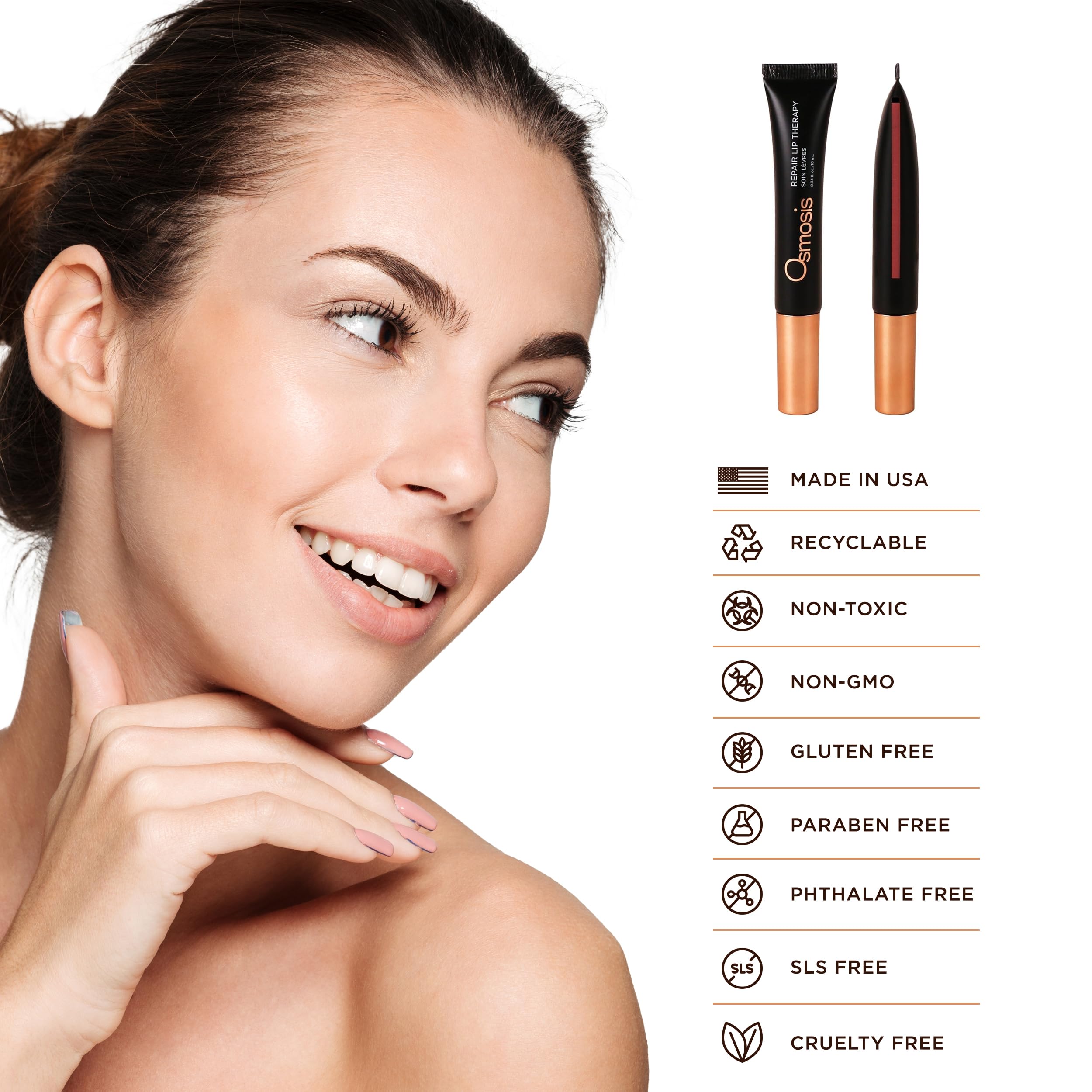 Nighttime use of OSMOSIS Repair Lip Therapy for overnight hydration.
