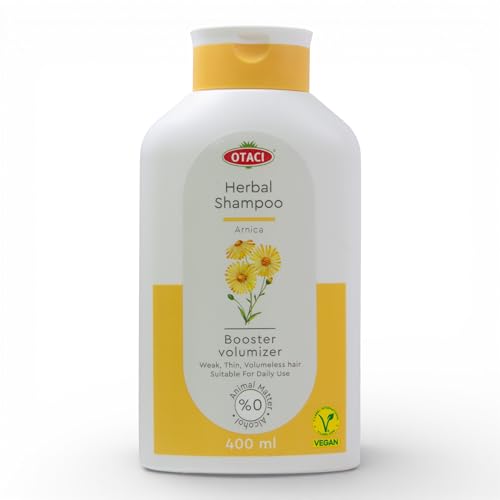 OTACI shampoo bottle highlights horsetail and ginseng ingredients for strength.