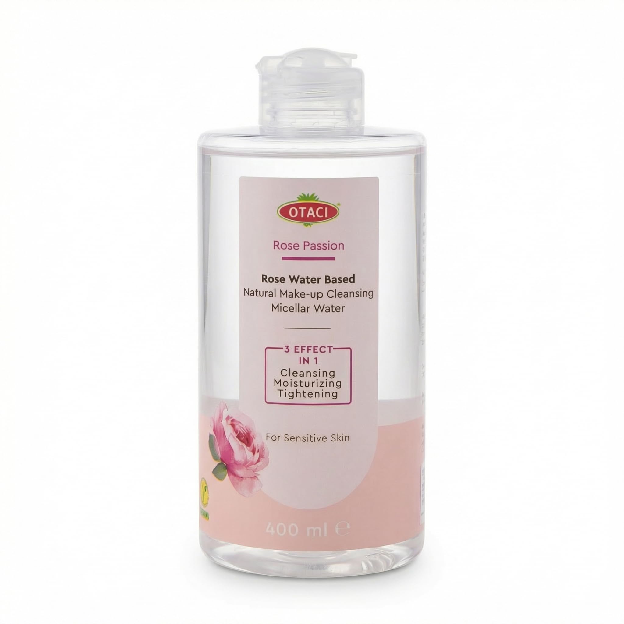 OTACI Rose Passion micellar water bottle delivering gentle cleansing and hydration.