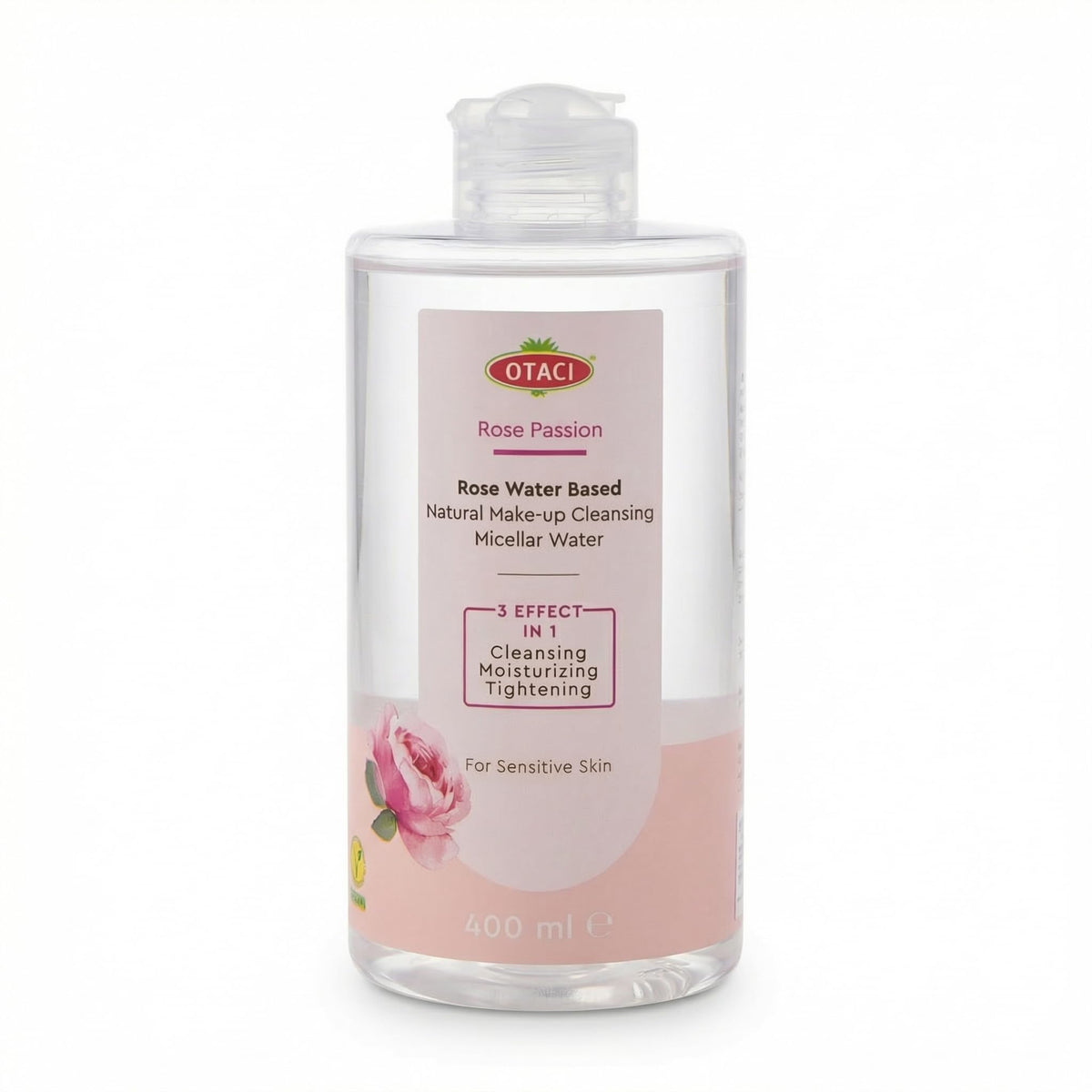 OTACI Rose Passion micellar water bottle delivering gentle cleansing and hydration.