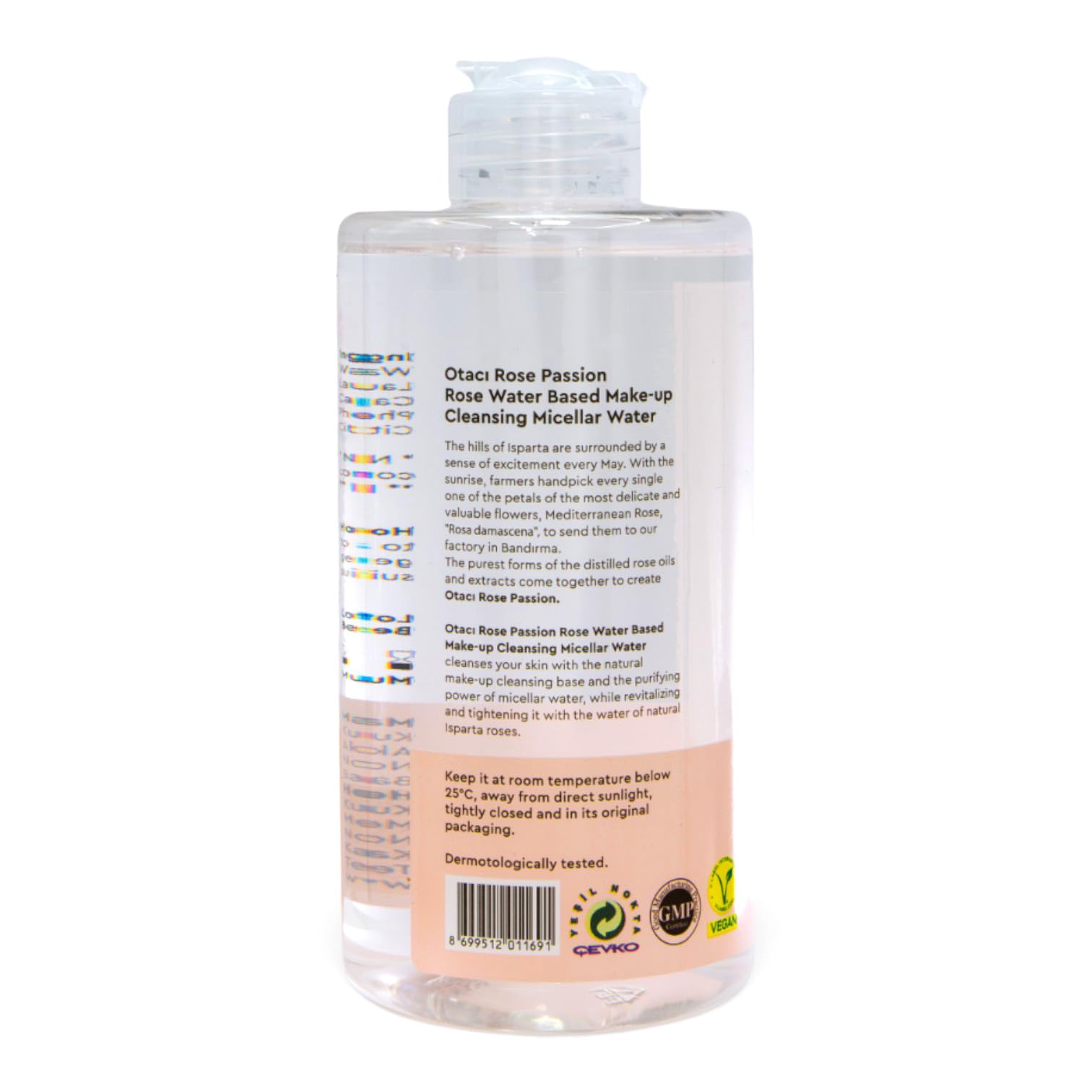Close-up of Rosa Damascena rose water detail for soothing skin benefits.