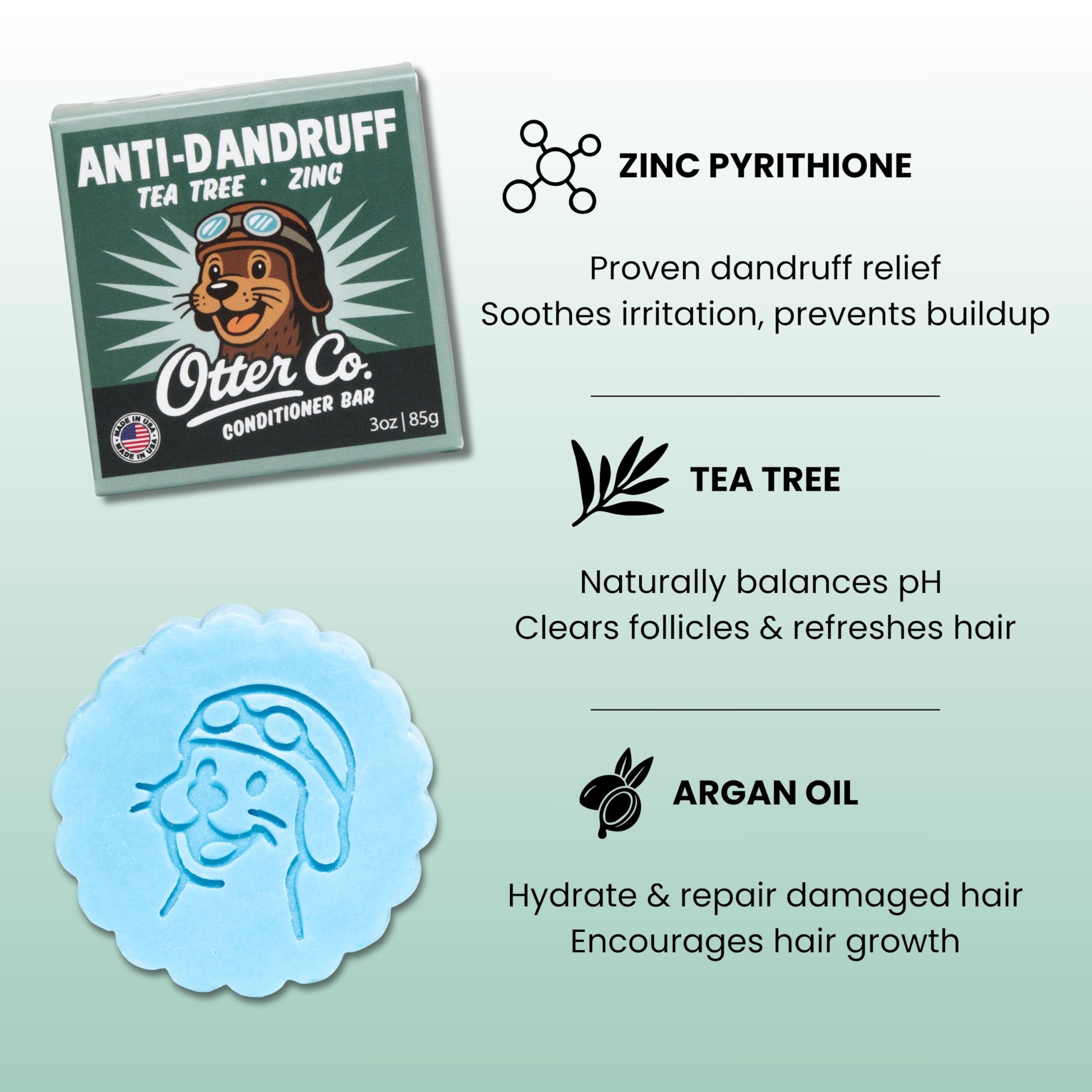 Close-up of Otter Co conditioner bar texture highlighting hydration.