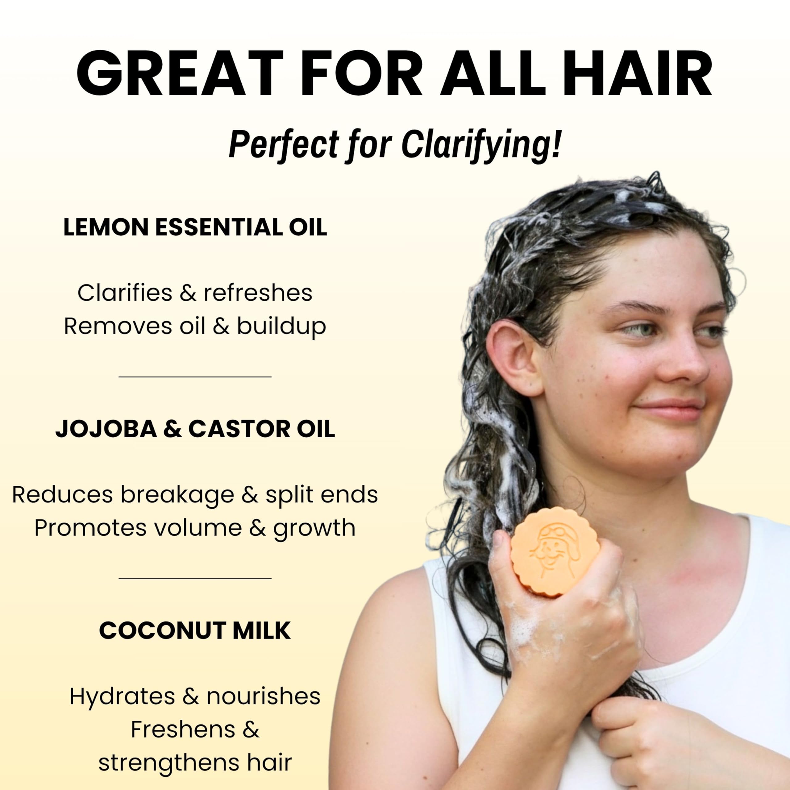 Otter co bar in hand applying to wet hair to show easy, waste-free use