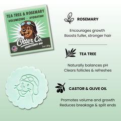 Closeup of Otter Co conditioner bar reveals textured surface and natural ingredients for healthy-looking hair.