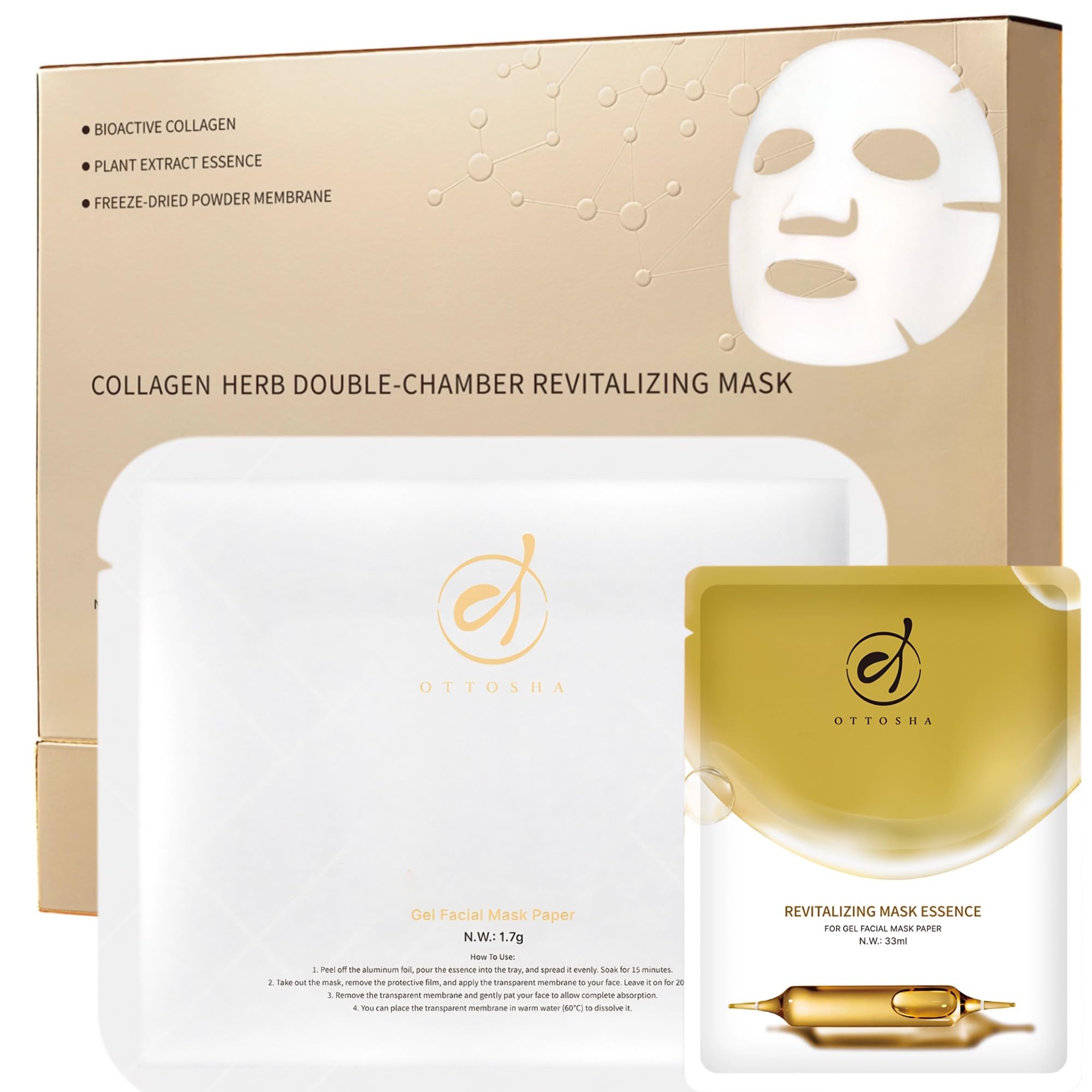 OTTOSHA Bioactive Collagen mask packaging front view promising premium spa hydration.